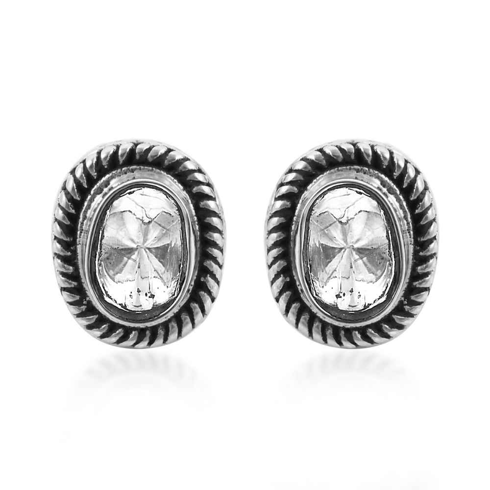 POLKI DIAMOND ARTISAN EARRINGS - Picture 2 of 9
